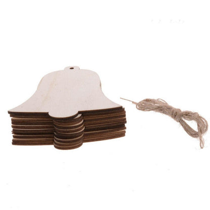 Wooden Christmas Hanging Ornament for Tree DIY Craft Decoration 10pcs - Star