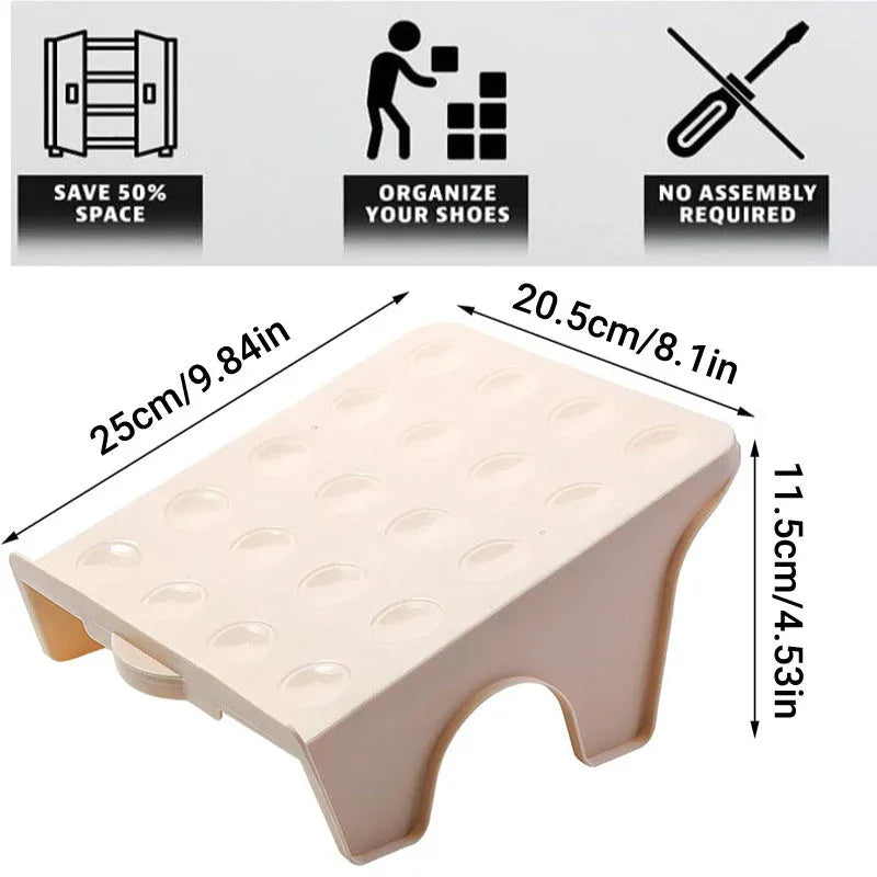 5pcs Double Layer Shoe Rack Simple Storage Organizer Space Saving Shoe Holder - Pink