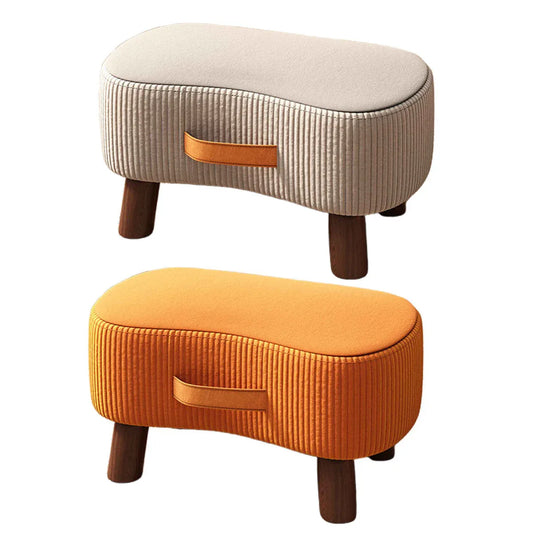 Small Stool for Home Simple Shoe Changing Low Seat Stool Wooden Household Use - Orange - Mekamart Australia