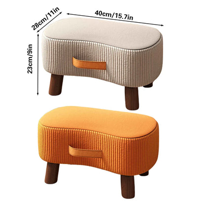 Small Stool for Home Simple Shoe Changing Low Seat Stool Wooden Household Use - Orange - Mekamart Australia