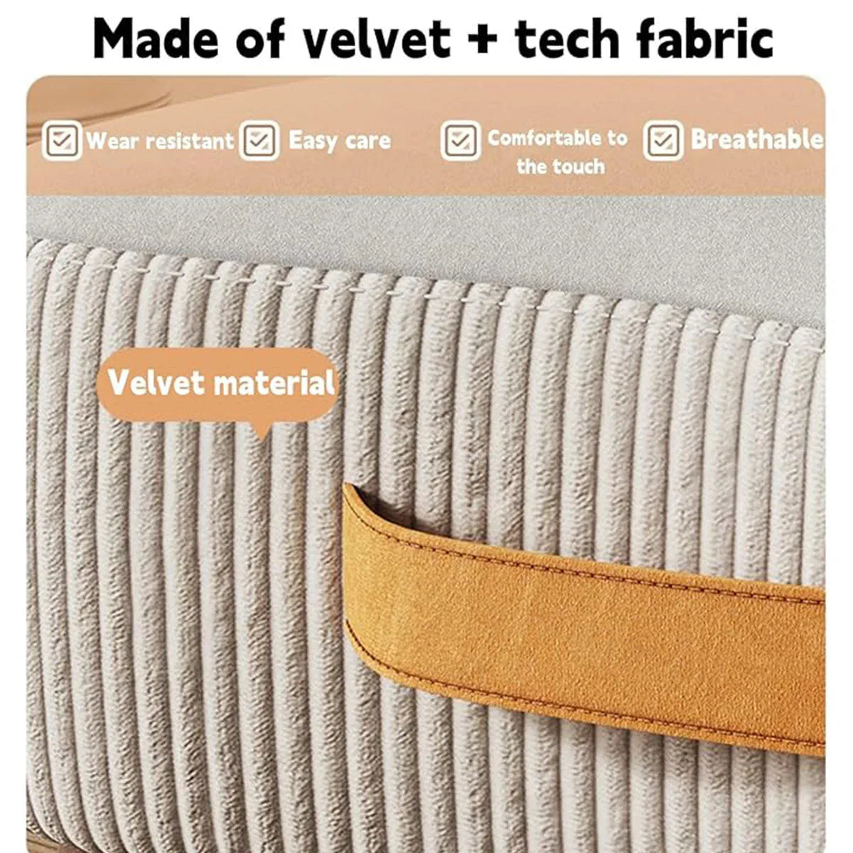 Small Stool for Home Simple Shoe Changing Low Seat Stool Wooden Household Use - Orange - Mekamart Australia