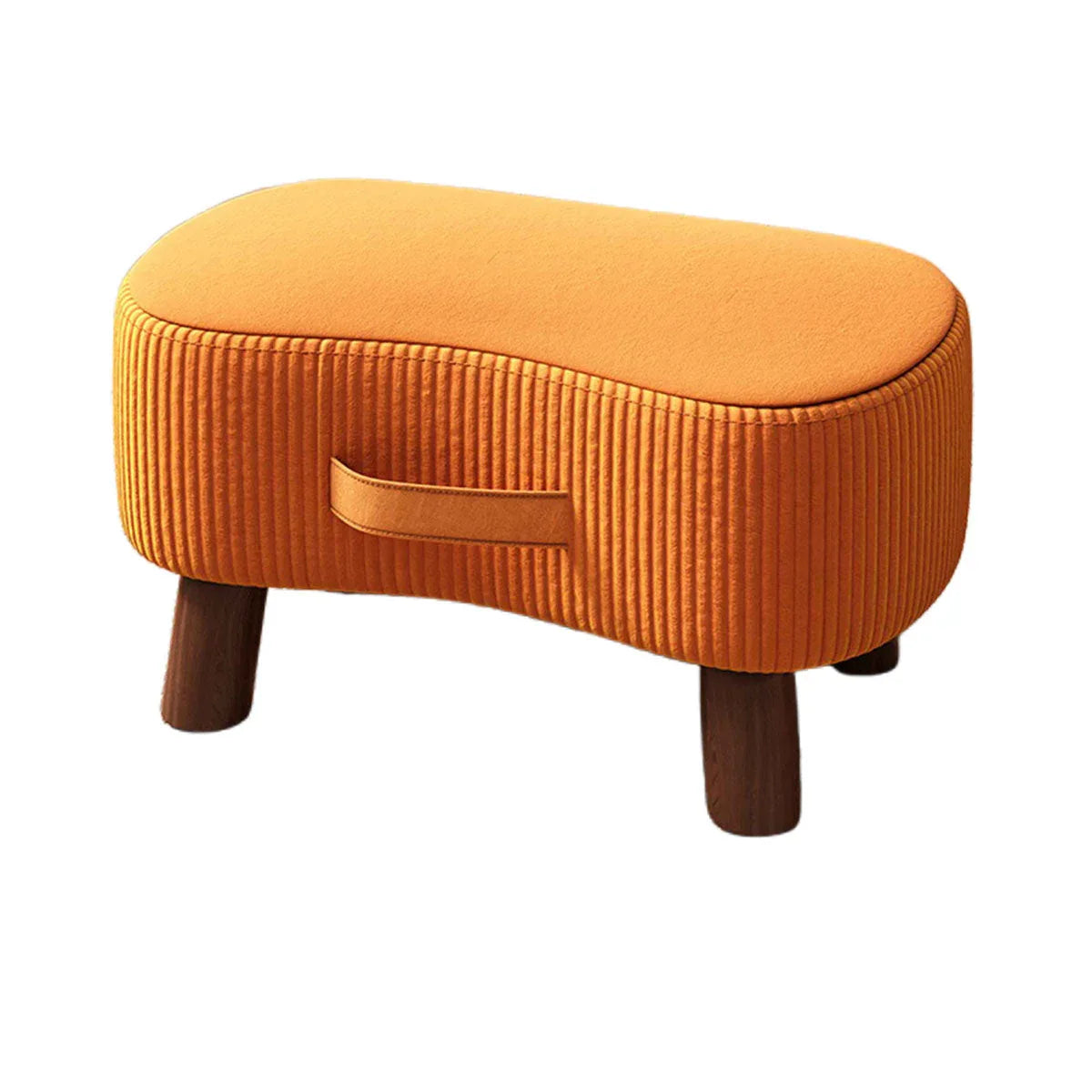 Small Stool for Home Simple Shoe Changing Low Seat Stool Wooden Household Use - Orange - Mekamart Australia