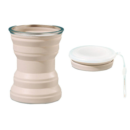 Silicone Folding Travel Mug Portable Retractable Collapsible Mug Outdoor Camping - Sakura Pink