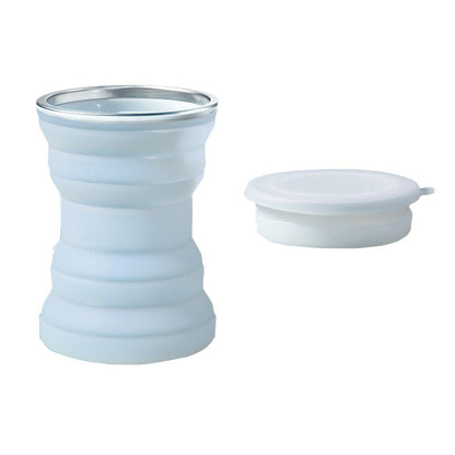 Silicone Folding Travel Mug Portable Retractable Collapsible Mug Outdoor Camping - Sakura Pink