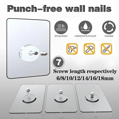 10X Punch-Free Adhesive Wall Hanging Hooks - 12mm - Mekamart Australia