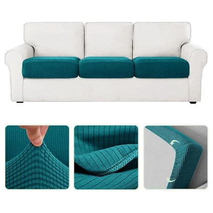 Stretch Sofa Slipcover 4 Seasons Universal Couch Protector Elastic Fabric Cover - Single-Blue