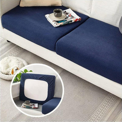 Stretch Sofa Slipcover 4 Seasons Universal Couch Protector Elastic Fabric Cover - Single-Blue