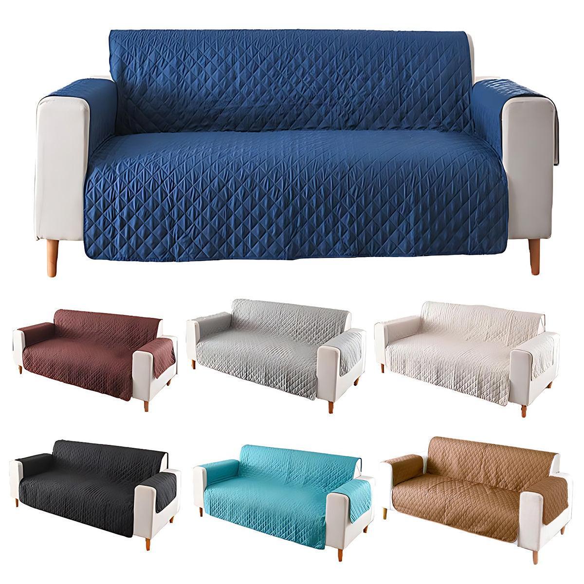 130X195cm Seater Pet Sofa Protector Cover Quilted Couch Covers Lounge Slipcover - Black