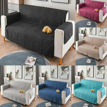 190x195cm Seater Pet Sofa Protector Cover Quilted Couch Covers Lounge Slipcover - Coffee