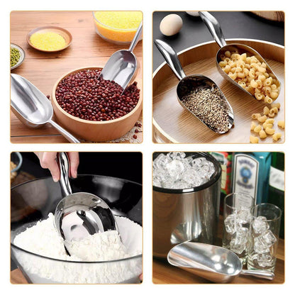 4 Sizes Aluminum Alloy Ice Shovel Flour Rice Scoop Multipurpose Kitchen Tool - L