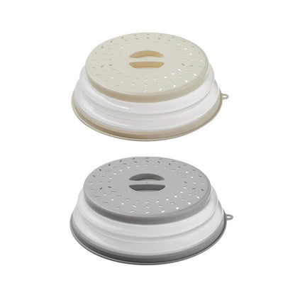 Multifunctional Microwave Oven Food Cover Heat Resistant Folding Splash Guard - Grey