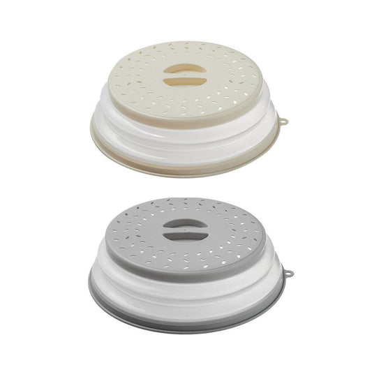 Multifunctional Microwave Oven Food Cover Heat Resistant Folding Splash Guard - Grey