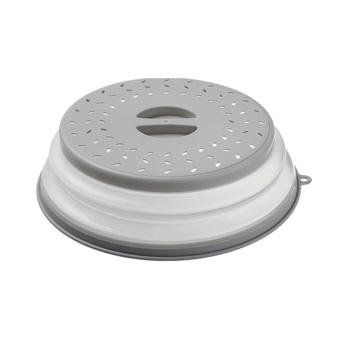 Multifunctional Microwave Oven Food Cover Heat Resistant Folding Splash Guard - Grey