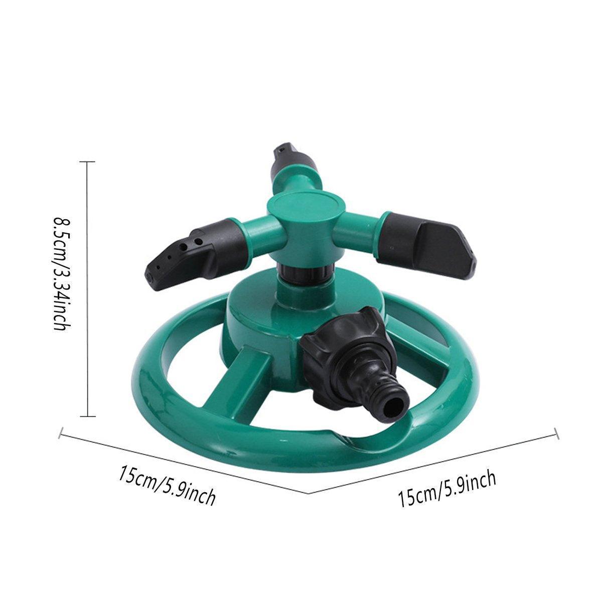 Small Disc Sprinkler 360 Degree Rotating Garden Sprayer Three Prong Spray Water - Blue