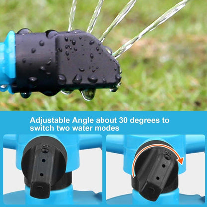 Small Disc Sprinkler 360 Degree Rotating Garden Sprayer Three Prong Spray Water - Blue