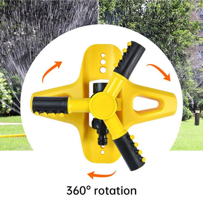 360 Degree Rotating Yellow Sprinkler Automatic Lawn Garden Watering System Villa
