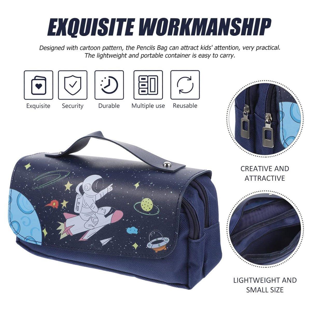 Functional Pencil Case Stationery Bag Pen Holder Storage Organizer for School - 05