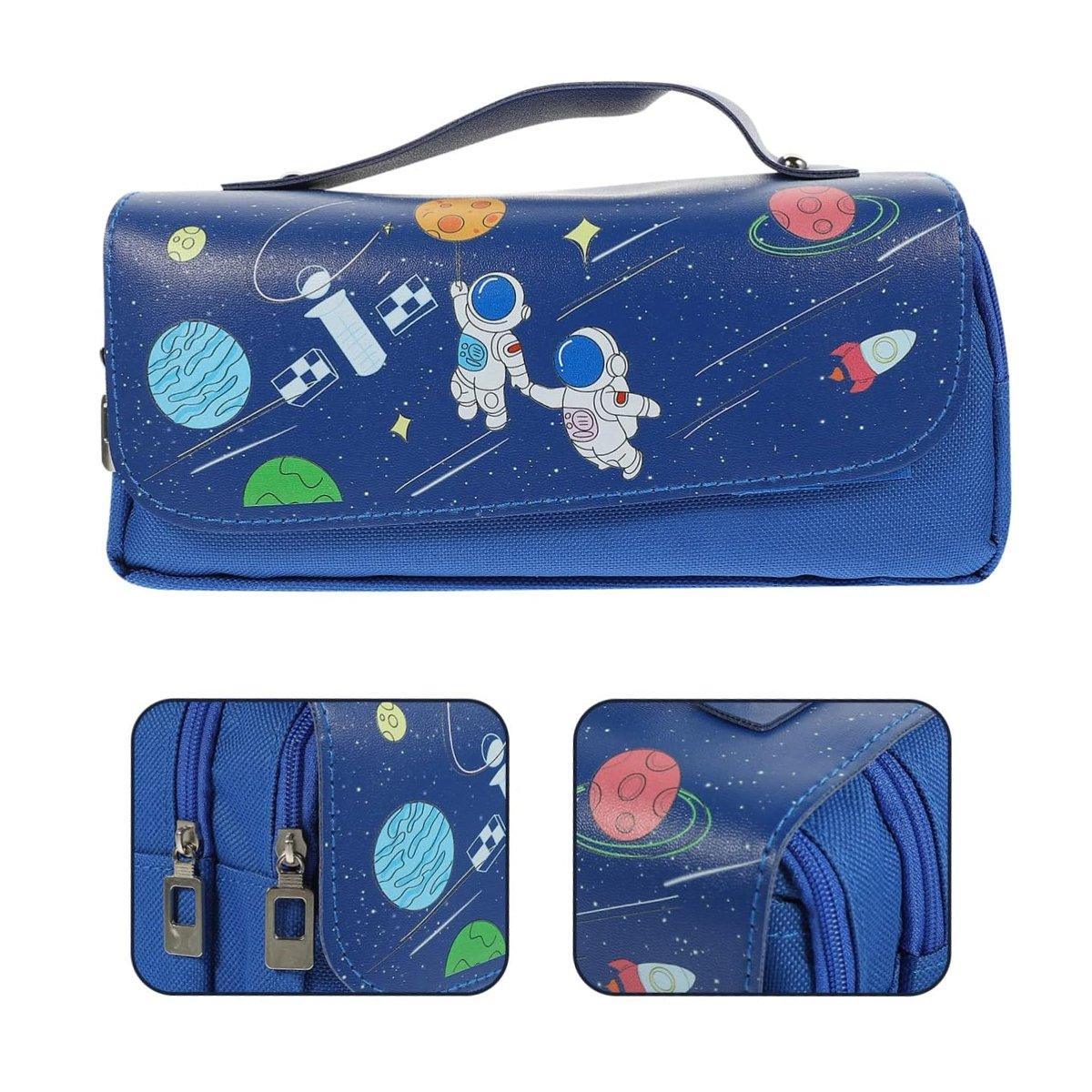 Functional Pencil Case Stationery Bag Pen Holder Storage Organizer for School - 06