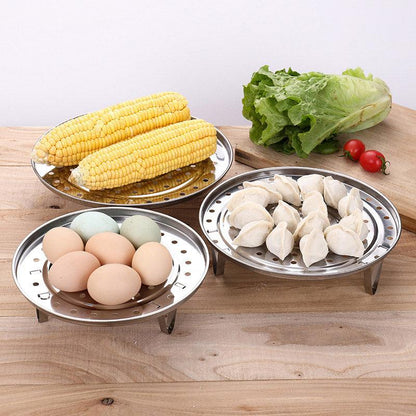 3pcs Stainless Steel Steamer Basket Steamer Tray Rack Waterproof Steam Cooking