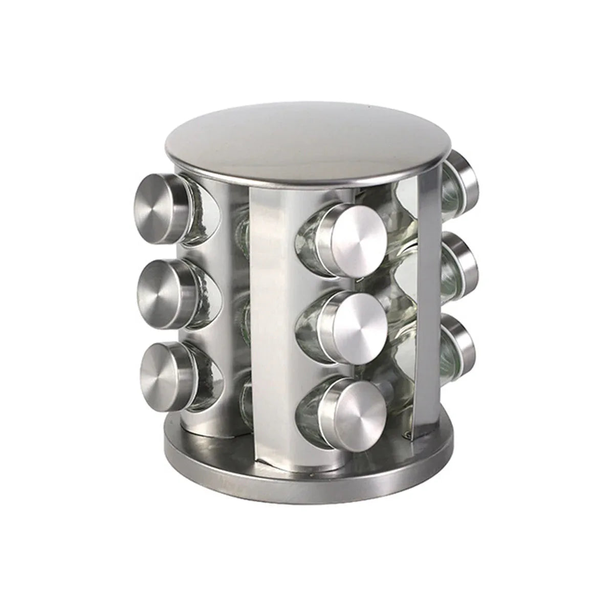 Stainless Steel Rotating Spice Rack Organizer Kitchen Seasoning Jar Holder Use - Mekamart Australia