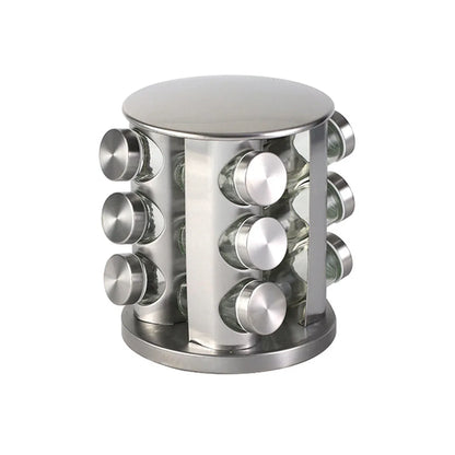 Stainless Steel Rotating Spice Rack Organizer Kitchen Seasoning Jar Holder Use - Mekamart Australia