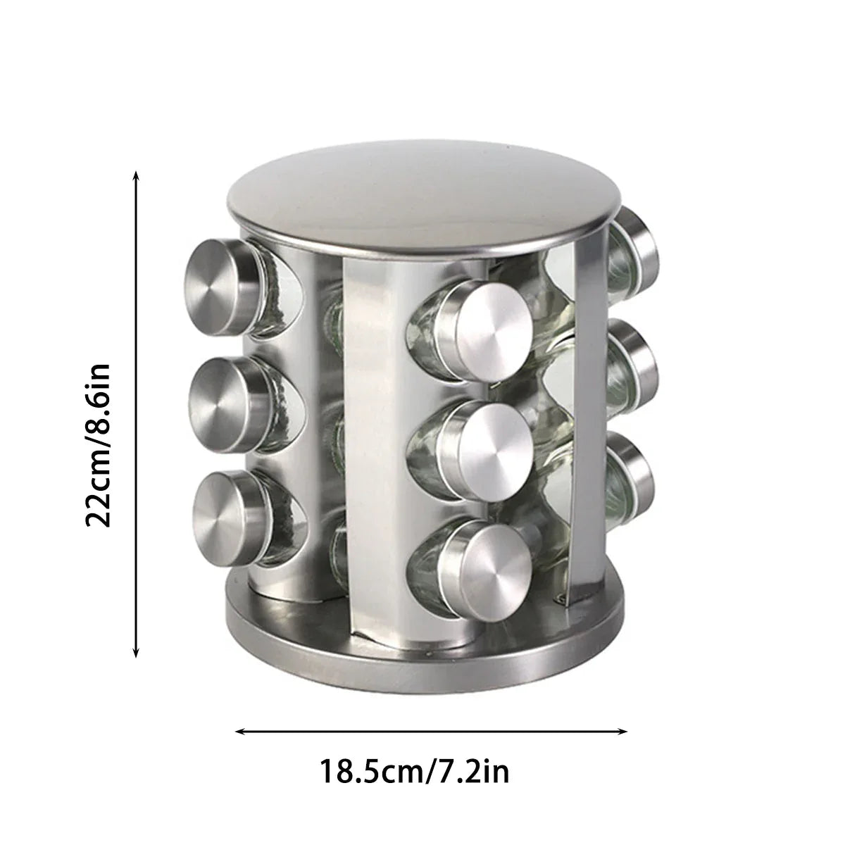 Stainless Steel Rotating Spice Rack Organizer Kitchen Seasoning Jar Holder Use - Mekamart Australia