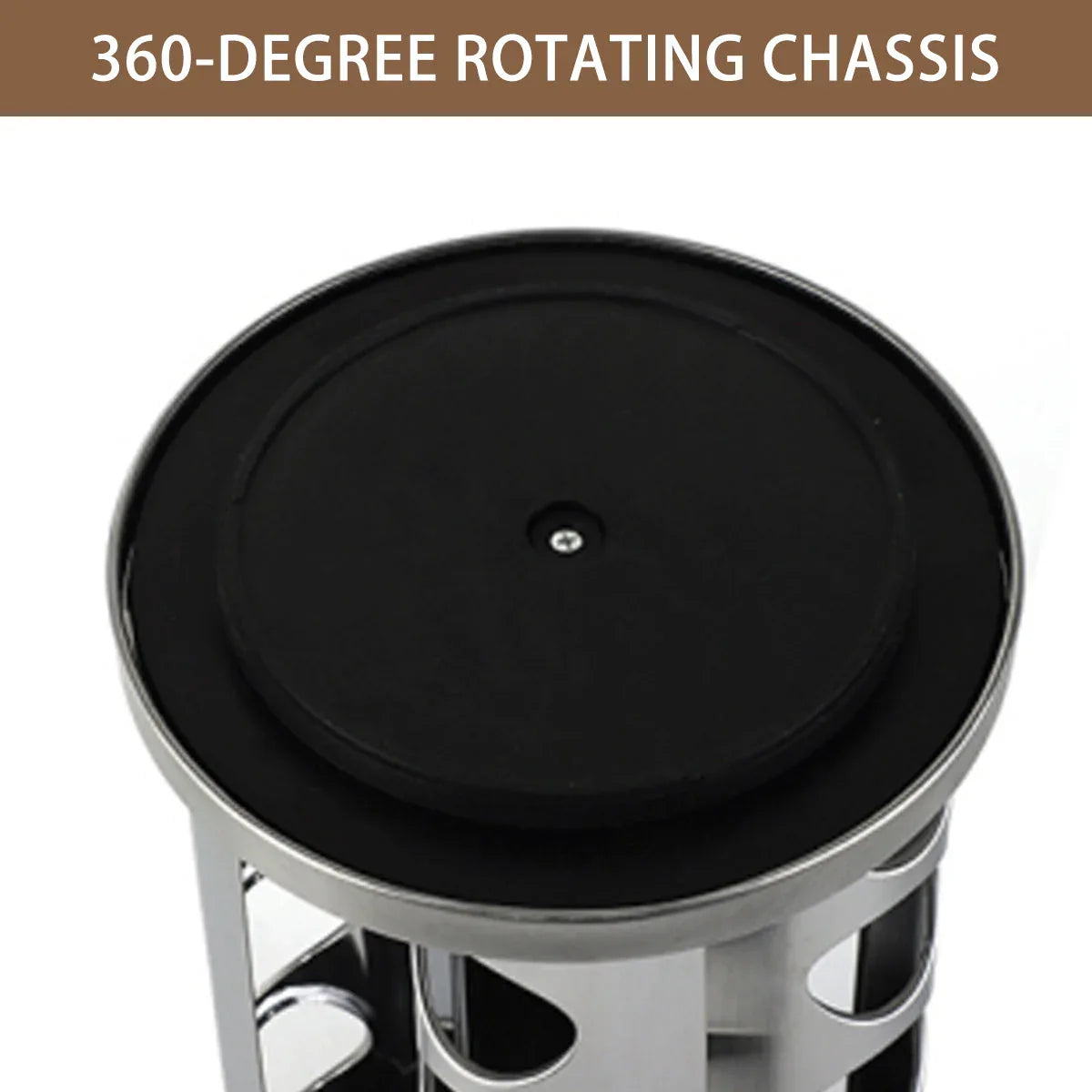 Stainless Steel Rotating Spice Rack Organizer Kitchen Seasoning Jar Holder Use - Mekamart Australia