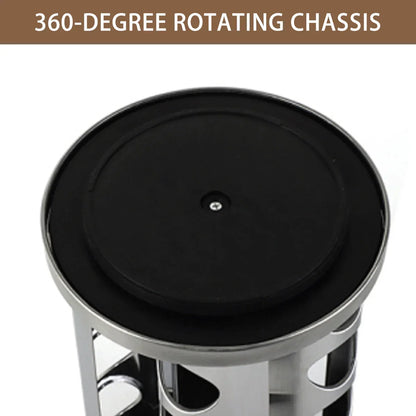 Stainless Steel Rotating Spice Rack Organizer Kitchen Seasoning Jar Holder Use - Mekamart Australia