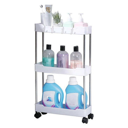 Multi Layer Rolling Storage Cart Kitchen Bathroom Organizer Shelf with Wheels - 4-Black - Mekamart Australia
