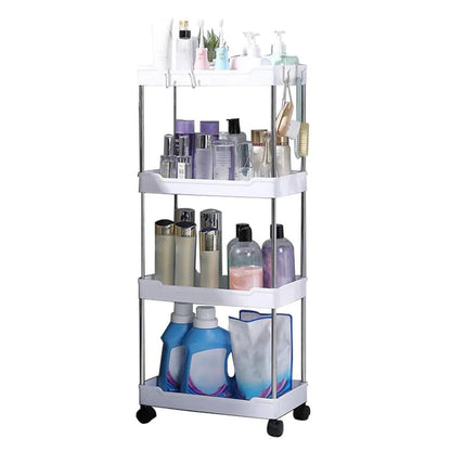 Multi Layer Rolling Storage Cart Kitchen Bathroom Organizer Shelf with Wheels - 4-Black - Mekamart Australia