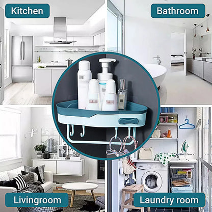 Bathroom Corner Shower Shelf Shampoo Soap Caddy Holder Rack Storage Organiser - White - Mekamart Australia