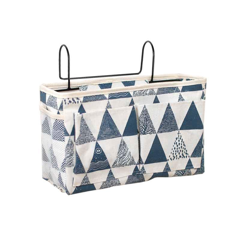 Hanging Bedside Storage Caddy with Pockets for Bunk Bed Dorm Couch Organizing - White