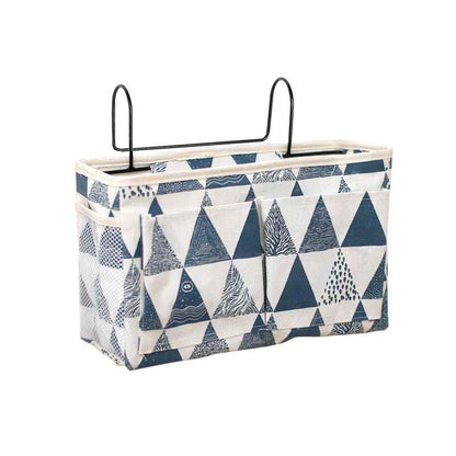 Hanging Bedside Storage Caddy with Pockets for Bunk Bed Dorm Couch Organizing - Blue Clouds