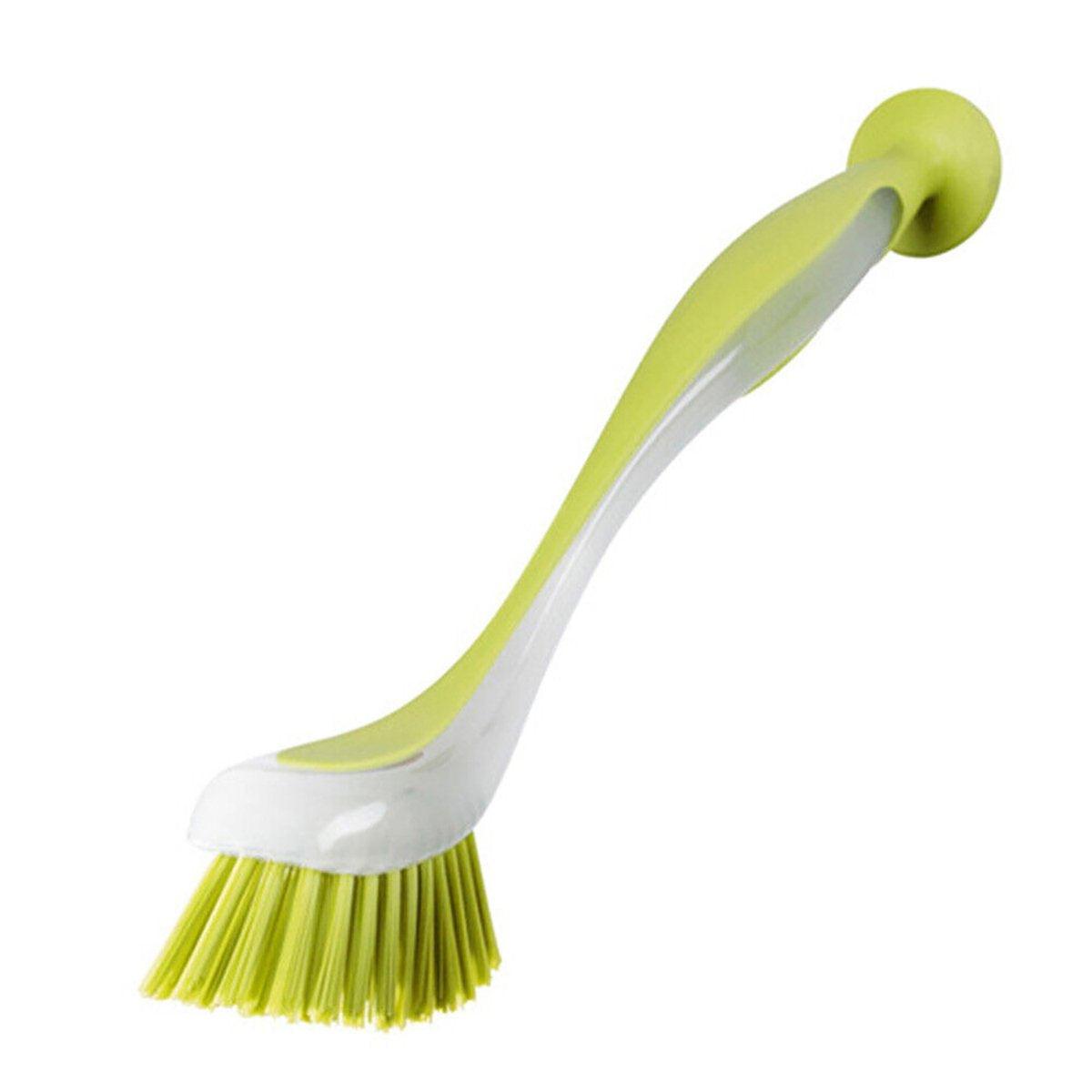 Multi Functional Long Handle Cleaning Brush Vertical Suction Kitchen Brush - Yellow