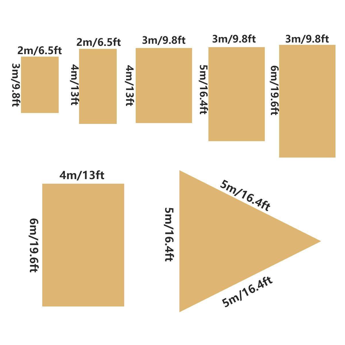 Outdoor Breathable Shade Sail Canopy Triangle Square Patio Garden Sun Shade - 2*4m（Rectangular）