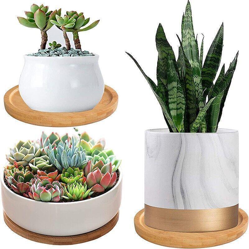 4x Round Bamboo Wooden Coaster Tea Coffee Drink Holders Pallet Beverage Mat Pad - Mekamart Australia