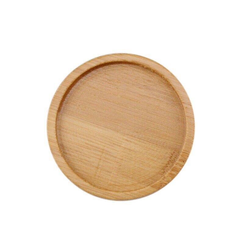 4x Round Bamboo Wooden Coaster Tea Coffee Drink Holders Pallet Beverage Mat Pad - Mekamart Australia