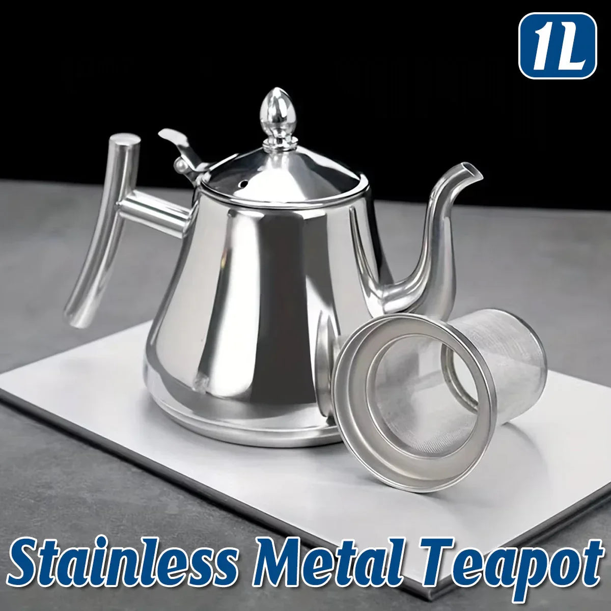 Thickened Stainless Steel Teapot Kettle With Strainer For Restaurant Hotel Use