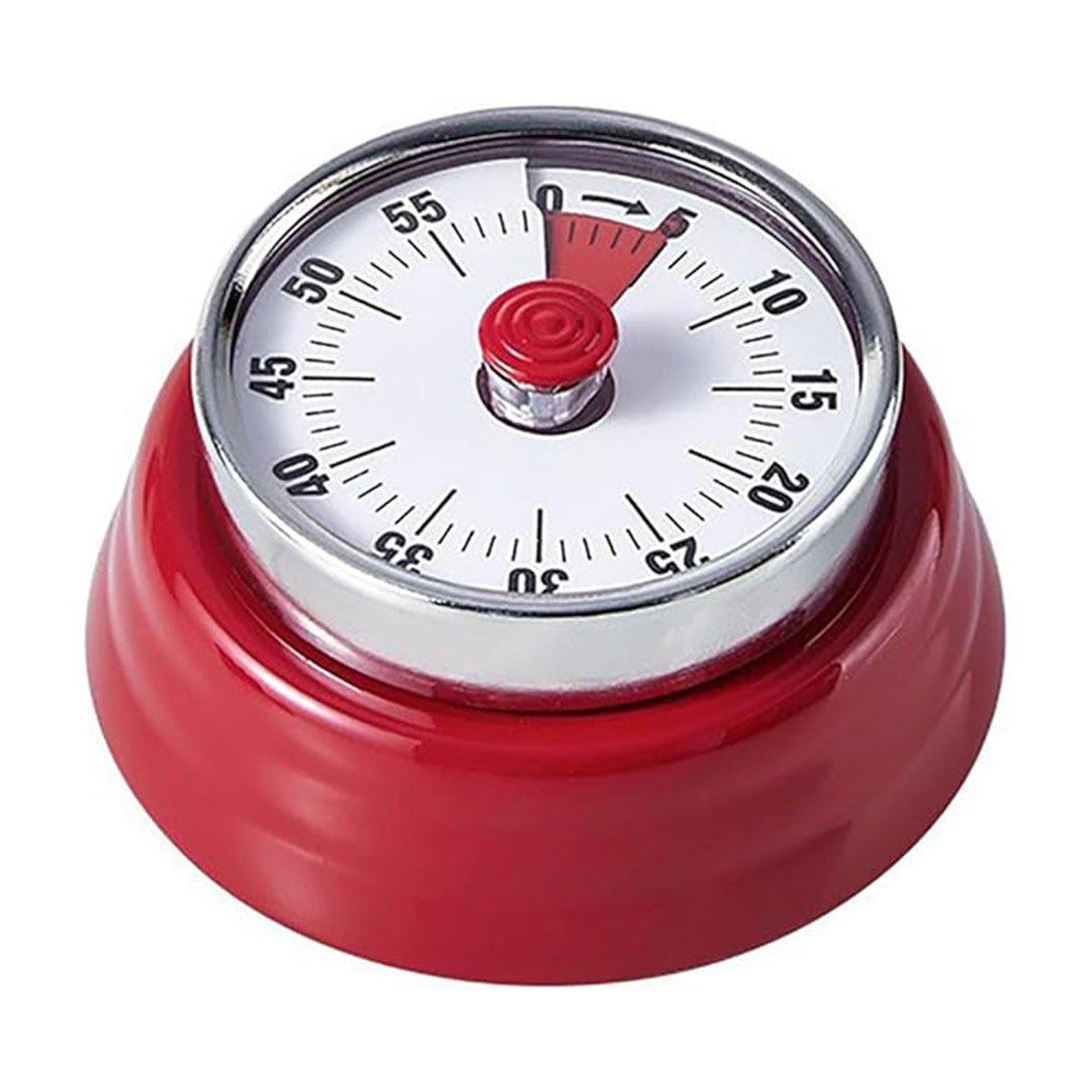 60 Minutes Visual Analog Timer Countdown Clock Time Management Kitchen Tool - Red