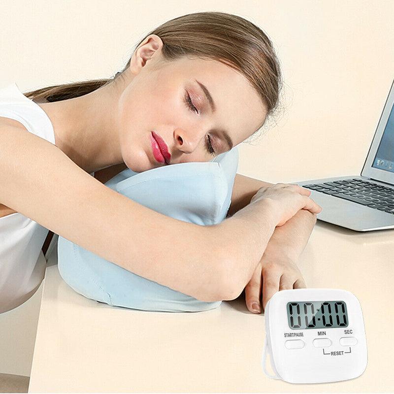 Digital Kitchen Timer 99 Minute Countdown Clock With LCD Display and Metal Mount - Pink