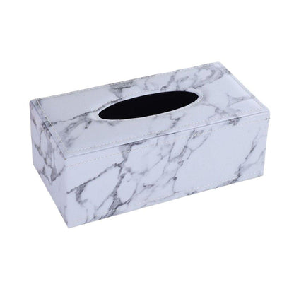 High-End PU Leather Tissue Box Holder for Hotel Home Office Decor Elegant Design - Black Buttons