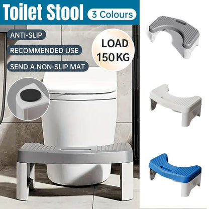 Thickened Toilet Squatting Stool Bathroom Footstool Household Restroom Pad - Blue