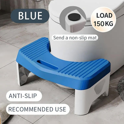 Thickened Toilet Squatting Stool Bathroom Footstool Household Restroom Pad - Blue