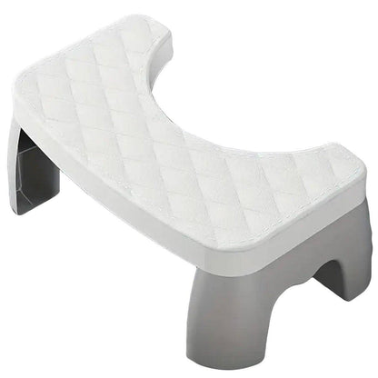 Toilet Stool Anti-Slip Bathroom Footstool for Home Use with Stable Support Design - White