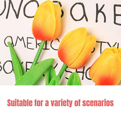 20PCS Real Touch Artificial Tulip Bouquet Fake Flowers for Home Wedding Decor - Pink