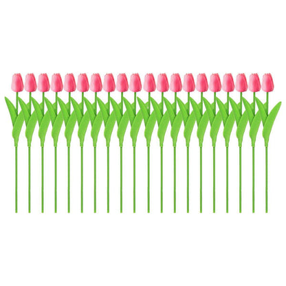 20PCS Real Touch Artificial Tulip Bouquet Fake Flowers for Home Wedding Decor - Pink