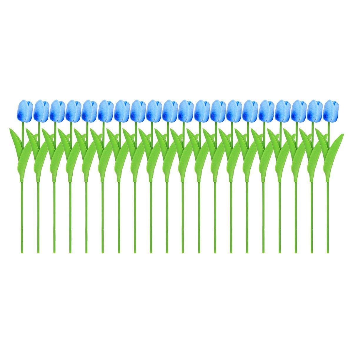 20PCS Real Touch Artificial Tulip Bouquet Fake Flowers for Home Wedding Decor - Pink