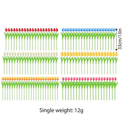 20PCS Real Touch Artificial Tulip Bouquet Fake Flowers for Home Wedding Decor - White