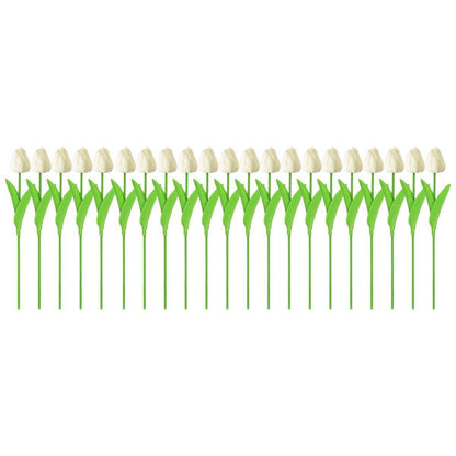 20PCS Real Touch Artificial Tulip Bouquet Fake Flowers for Home Wedding Decor - Yellow