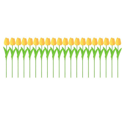 20PCS Real Touch Artificial Tulip Bouquet Fake Flowers for Home Wedding Decor - Yellow